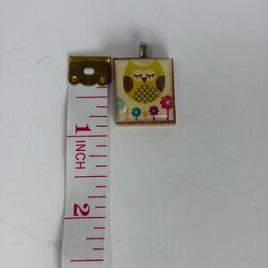Scrabble Tile Owl Pendant | Handmade Style Jewelry Charm